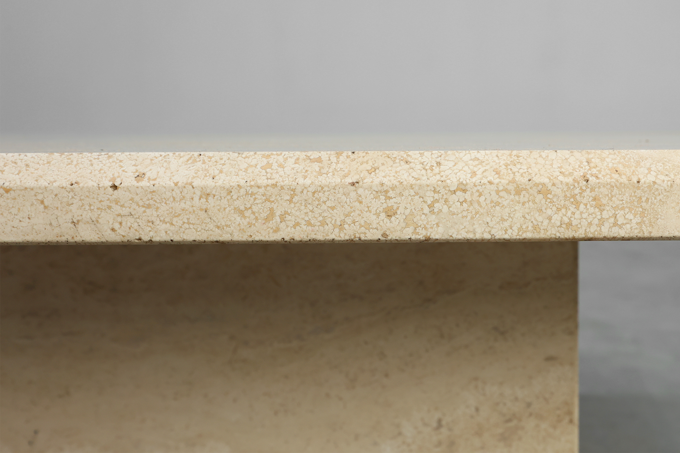 Sculptural organic travertine coffee table, France 1980sthumbnail